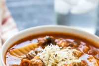 Hearty Chicken and Sausage Lasagna Soup