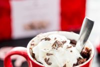 Chocolate Peppermint Bark Lava Mug Cake