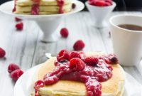 Luscious Raspberry Cheesecake Pancakes