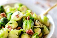 Buttery Glazed Brussels Sprouts with Candied Pecans