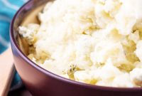 Decadent Roasted Garlic Bleu Cheese Mashed Potatoes