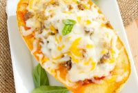 Spicy Sausage Lasagna Stuffed Spaghetti Squash