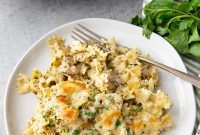 Golden Pesto Chicken Pasta Bake