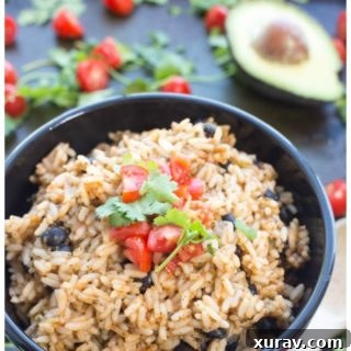 Spanish Rice with Black Beans and Cilantro