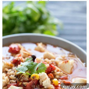 Brown Rice and Quinoa Chicken Tortilla Soup
