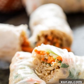 Pad Thai Spring Rolls with peanut sauce