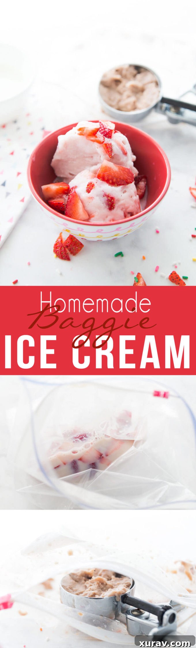 Ice Cream in a Bag: Easy soft serve ice cream you toss in a bag with salt and shake, shake, shake to make! Such a fun summer activity and treat!