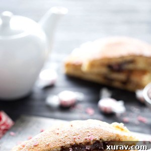 Peppermint hot chocolate stuffed pancakes are great for Christmas morning.