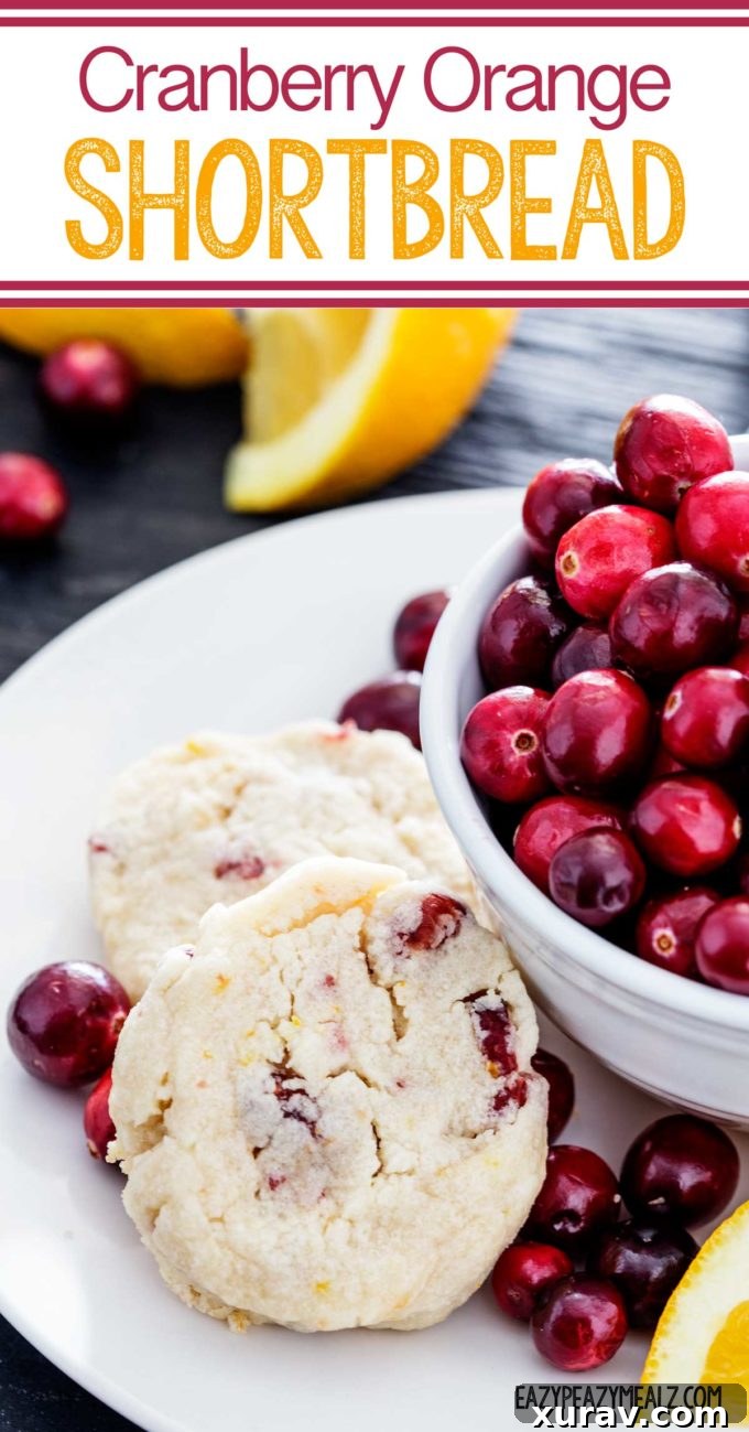 Cranberry orange shortbread is flavorful and easy to make and great for holidays