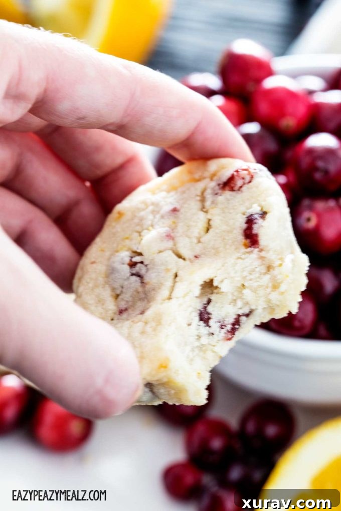 Cranberry Orange shortbread cookies