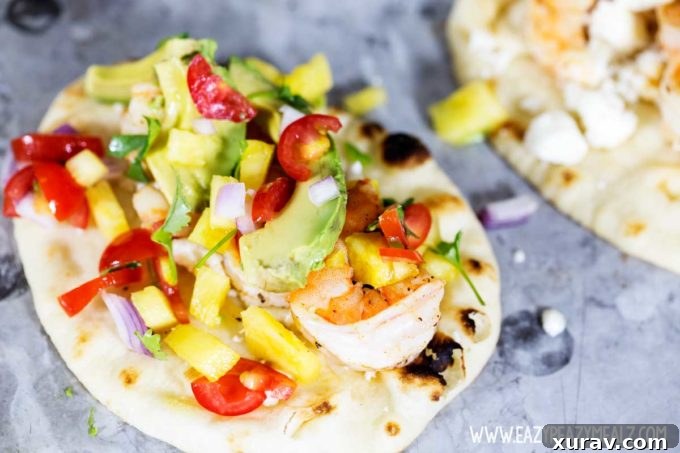 Delicious naan shrimp tacos, a simple and mouthwatering shrimp taco recipe, perfect for any occasion.
