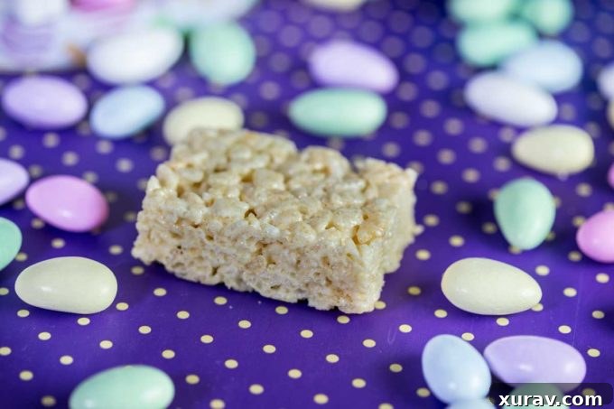 Two Kellogg's Rice Krispies Treats bars, ready to be shaped into an Easter basket base.