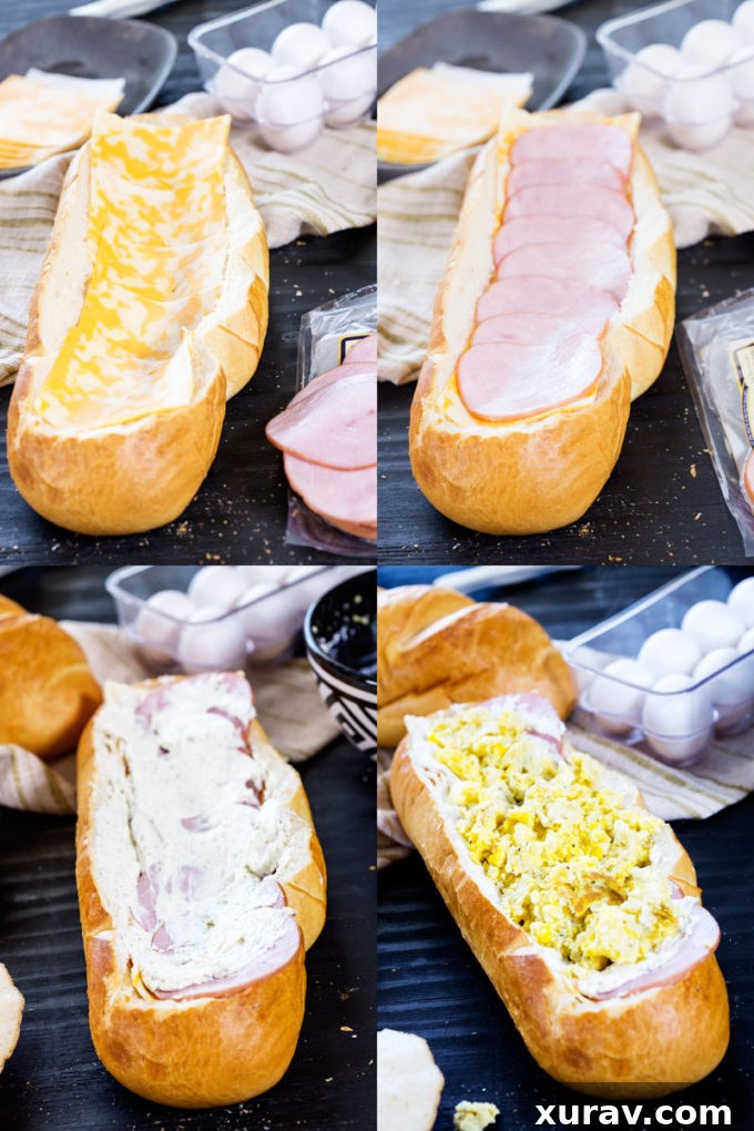 Breakfast stuffed frenchbread