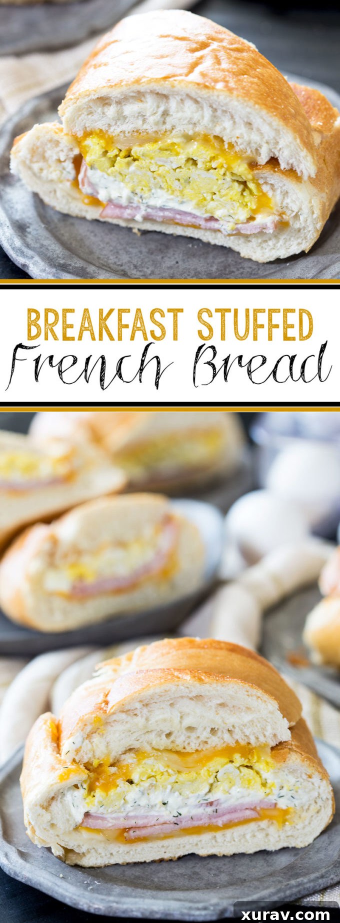 Breakfast stuffed french bread