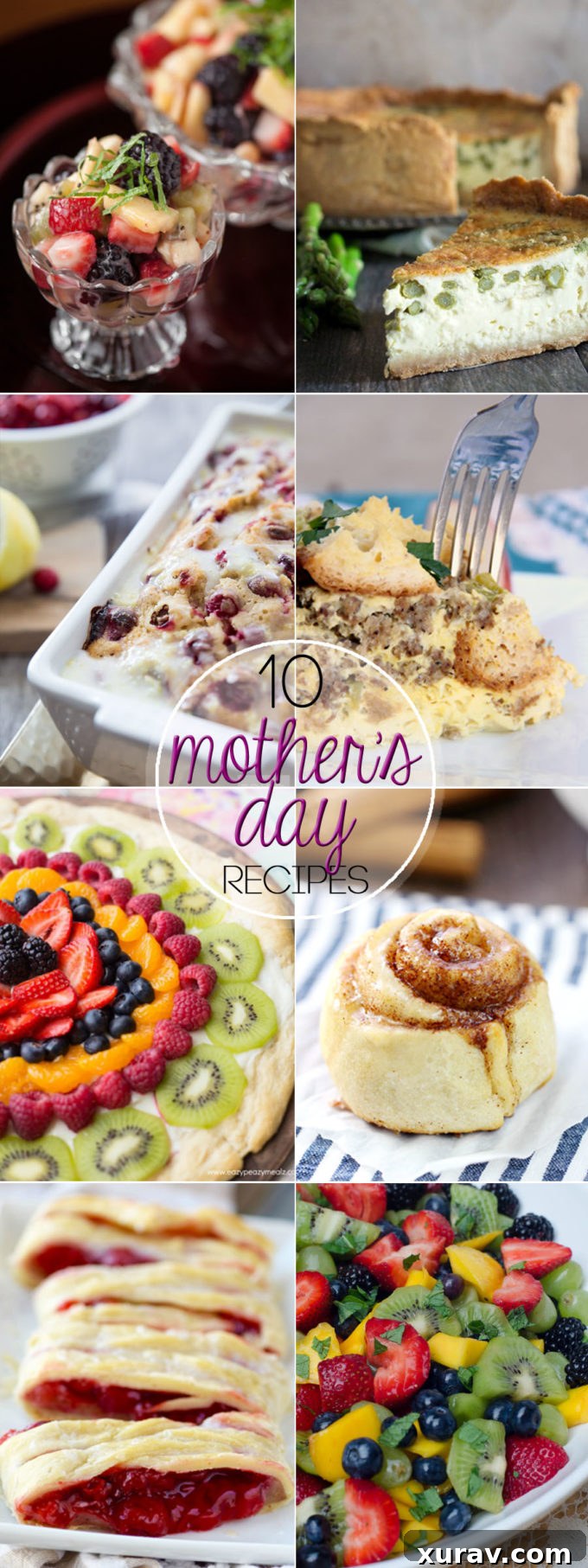 Pinterest graphic featuring 10 Mother's Day recipes for easy saving