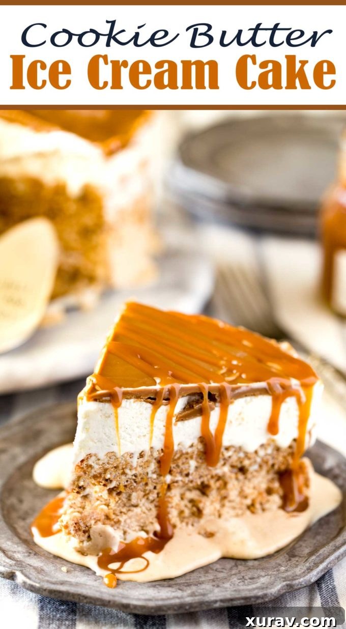 Cookie Ice cream cake recipe with caramel