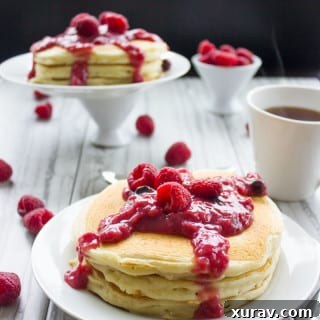 Raspberry Cheesecake Pancakes