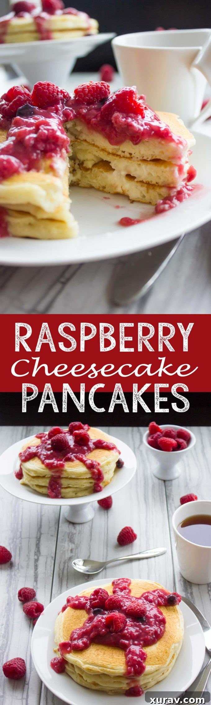 Raspberry Cheesecake Pancakes are the perfect breakfast option for a delightful start to your day