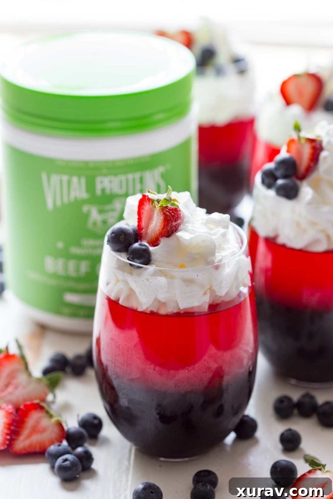 Patriotic layered jello cups