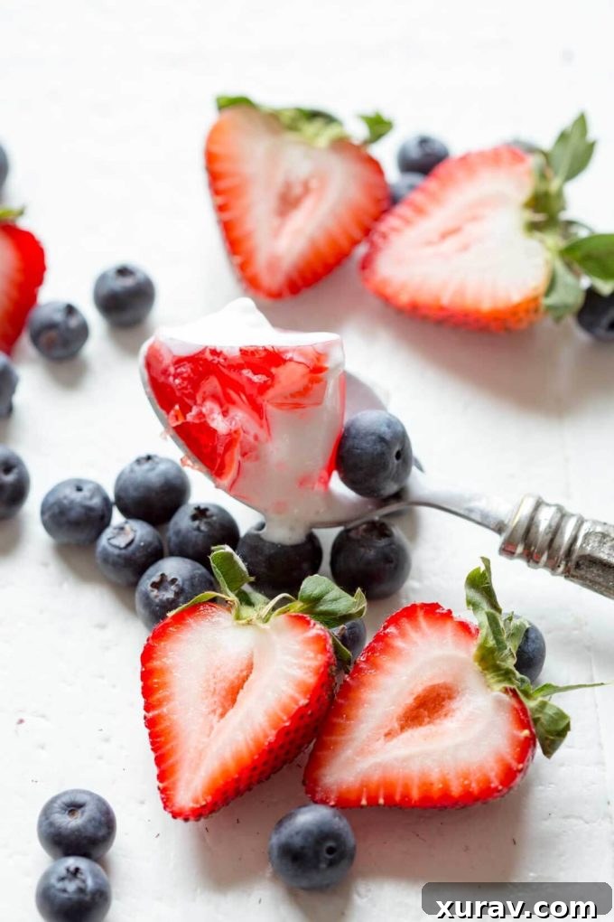 Layered patriotic jello cups
