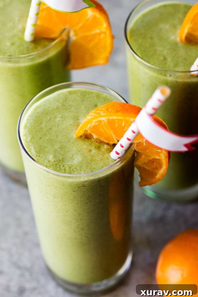 A vibrant Green Mango Smoothie, a refreshing and health-boosting beverage
