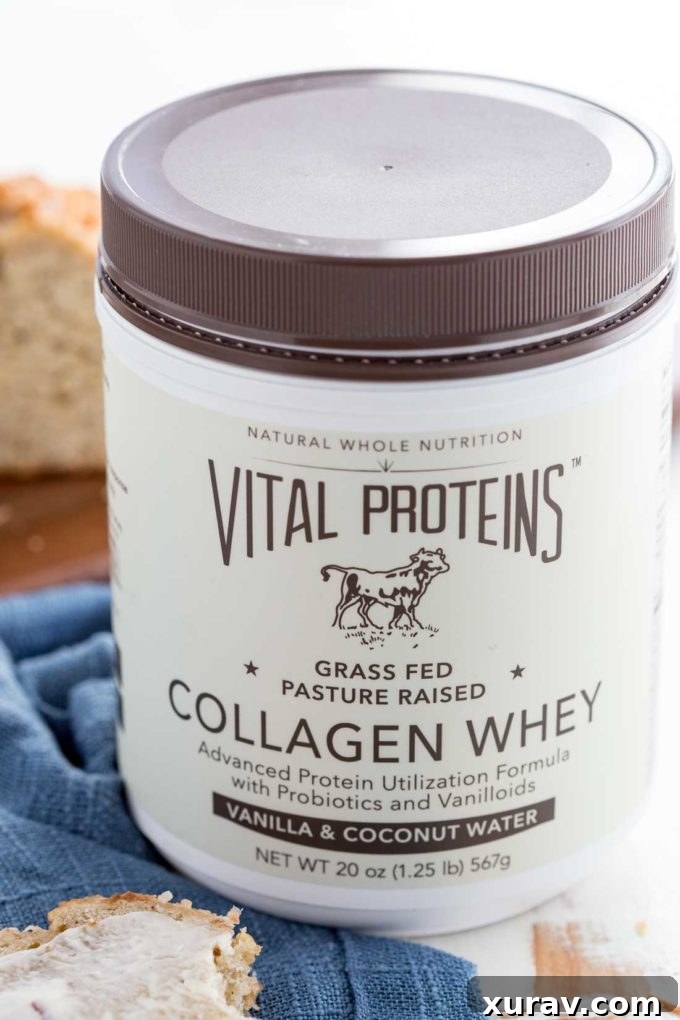 Vital Proteins Collagen Whey Vanilla Coconut powder, protein for baking, healthy ingredients