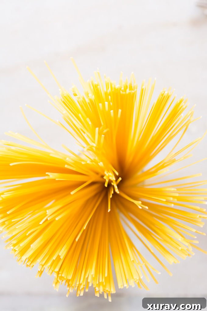 Roasted Pumpkin Spinach Linguine dish, ready to serve