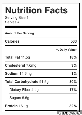 Roasted Pumpkin Spinach Linguine Nutrition Facts