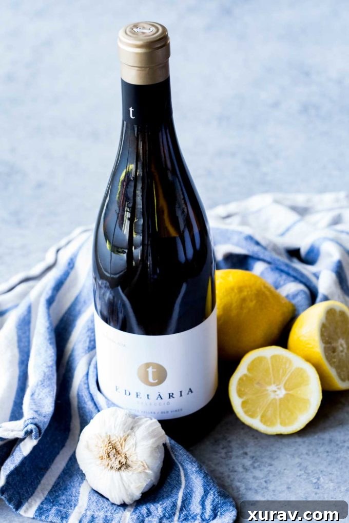 White Garnacha wine used for the Skillet Garlic Lemon Chicken recipe