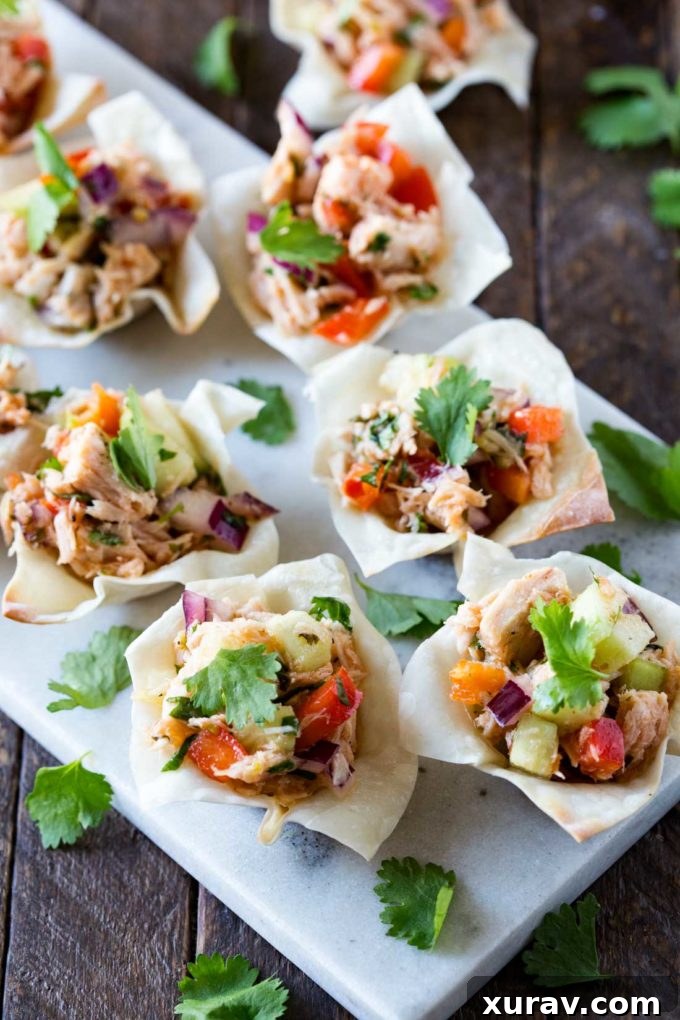 Thai Tuna Wonton Cups: A vibrant, savory appetizer or light, delicious lunch packed with flavor, perfect for any occasion.