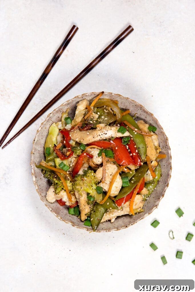 Easy, flavorful, sheet pan chicken stir fry