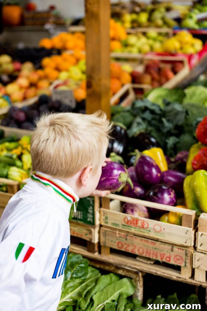 Rome with Kids Derrick in Market in ROME