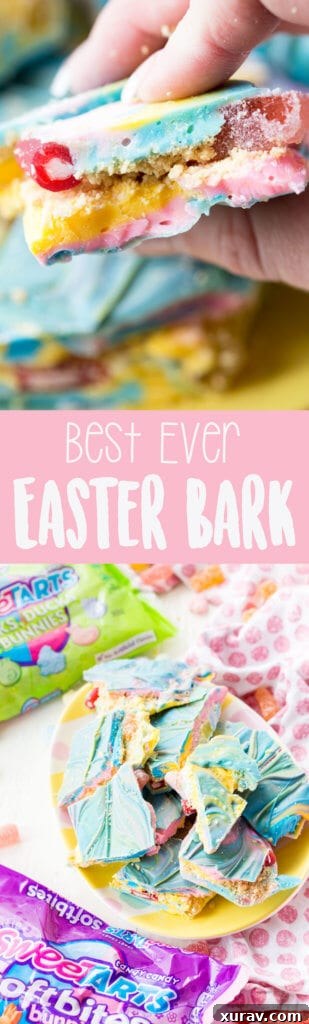 Stuffed Easter Bark, the best ever bunny bark, a delicious holiday candy treat.