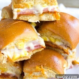 Hawaiian Pizza Sliders: A quick and easy recipe for delicious party food.