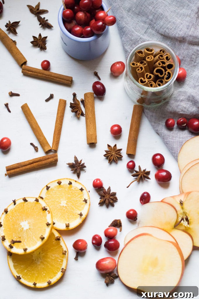 Perfectly sweet and spicy warm mulled cranberry apple cider