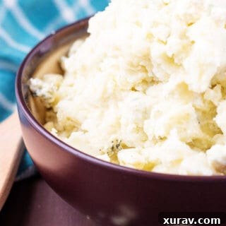 Roasted Garlic Bleu Cheese Mashed Potatoes