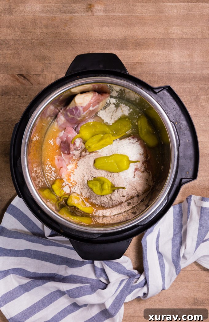 Instant Pot Mississippi Chicken Bliss 3 Just stick everything in the pot and cook to get this instant pot Mississippi chicken