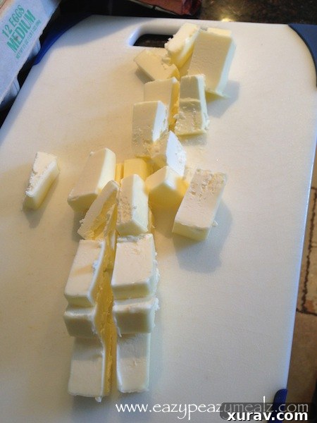 Melting butter for the rich chocolate cake batter