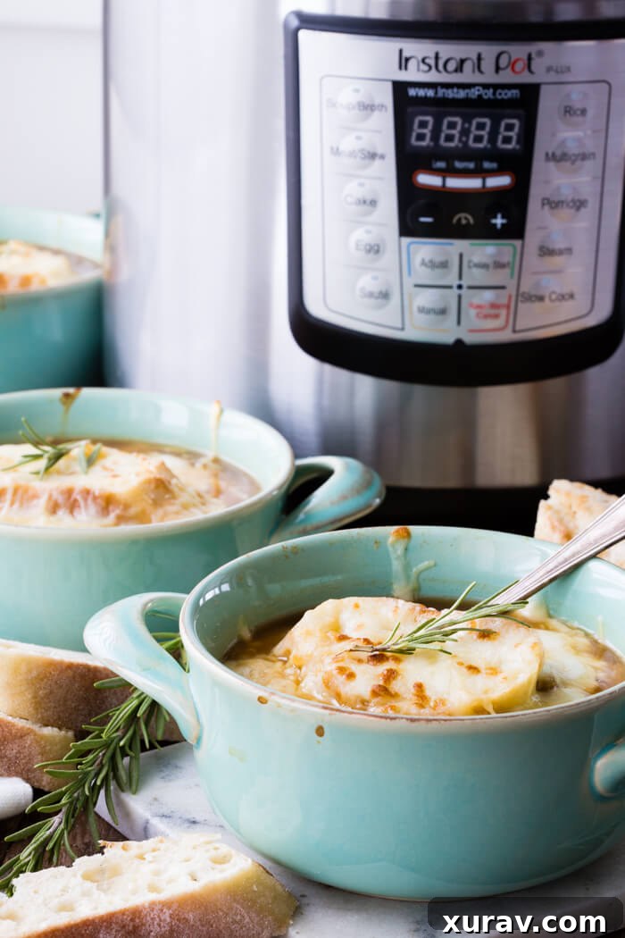 Close-up of golden brown caramelized onions for French Onion Soup