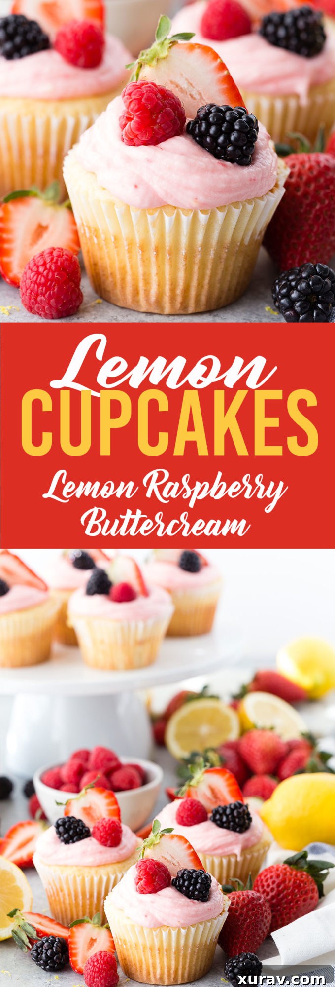 Lemon Cupcakes with Lemon Raspberry Buttercream, a delightful and easy dessert recipe