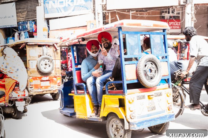 The bustling tuk-tuks of Old Delhi India