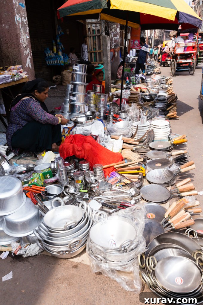 Vendors selling water in Delhi India, a common street scene