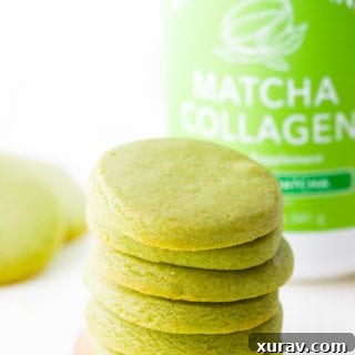 Easy to make Matcha Shortbread Cookies infused with matcha green tea collagen.