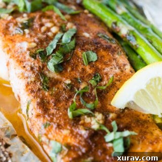 Lemon Basil Salmon and Asparagus Foil Packets, final recipe image