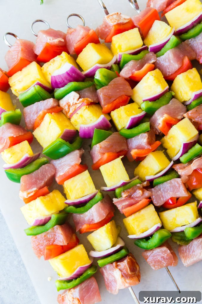 Smithfield Slow Smoked Mesquite Marinated Fresh Pork Loin Filet pineapple, peppers, and red onion