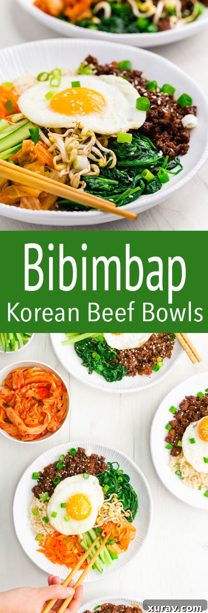 Delicious kid friendly bibimbap using a Korean Beef, fried egg and tons of tasty veggies. 