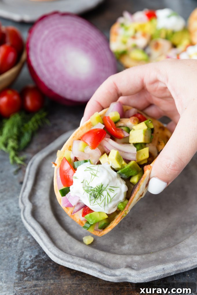 Greek chicken street tacos