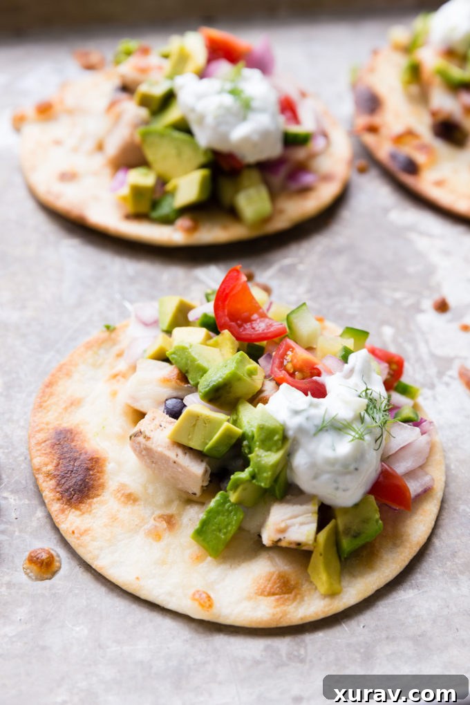 A chicken greek taco that has street taco vibes