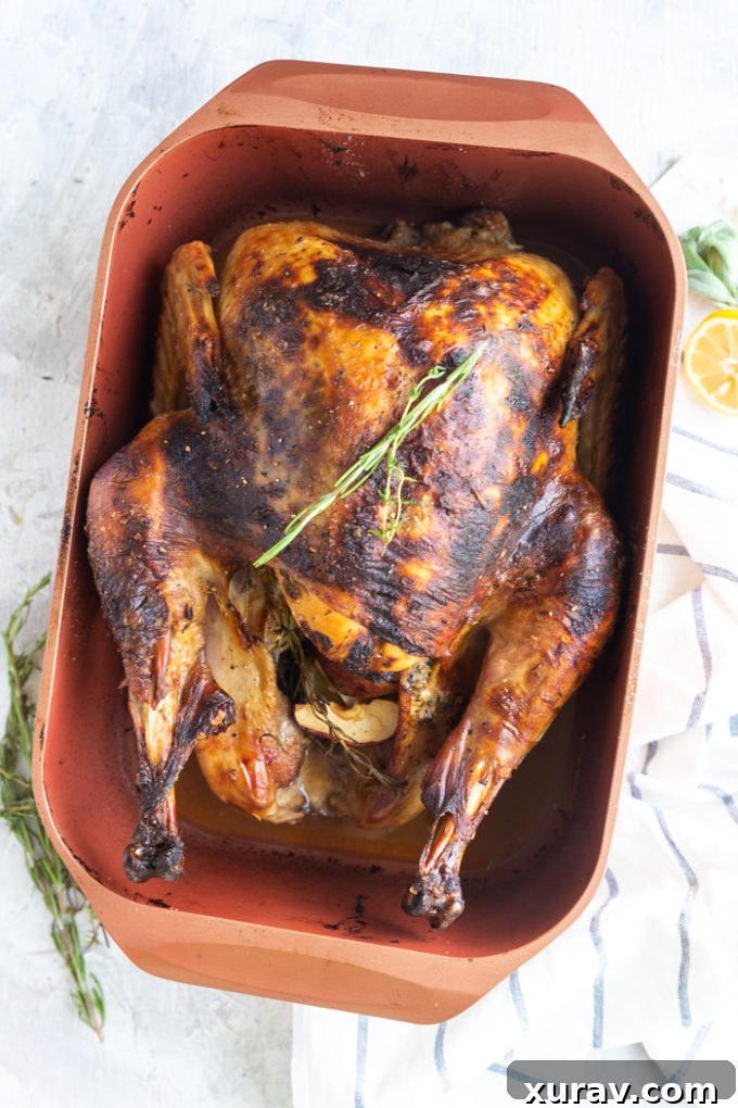 Easy Roast Turkey, a perfect way to roast a turkey for Thanksgiving