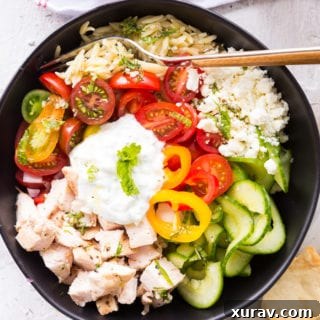 Greek Chicken Orzo Bowl